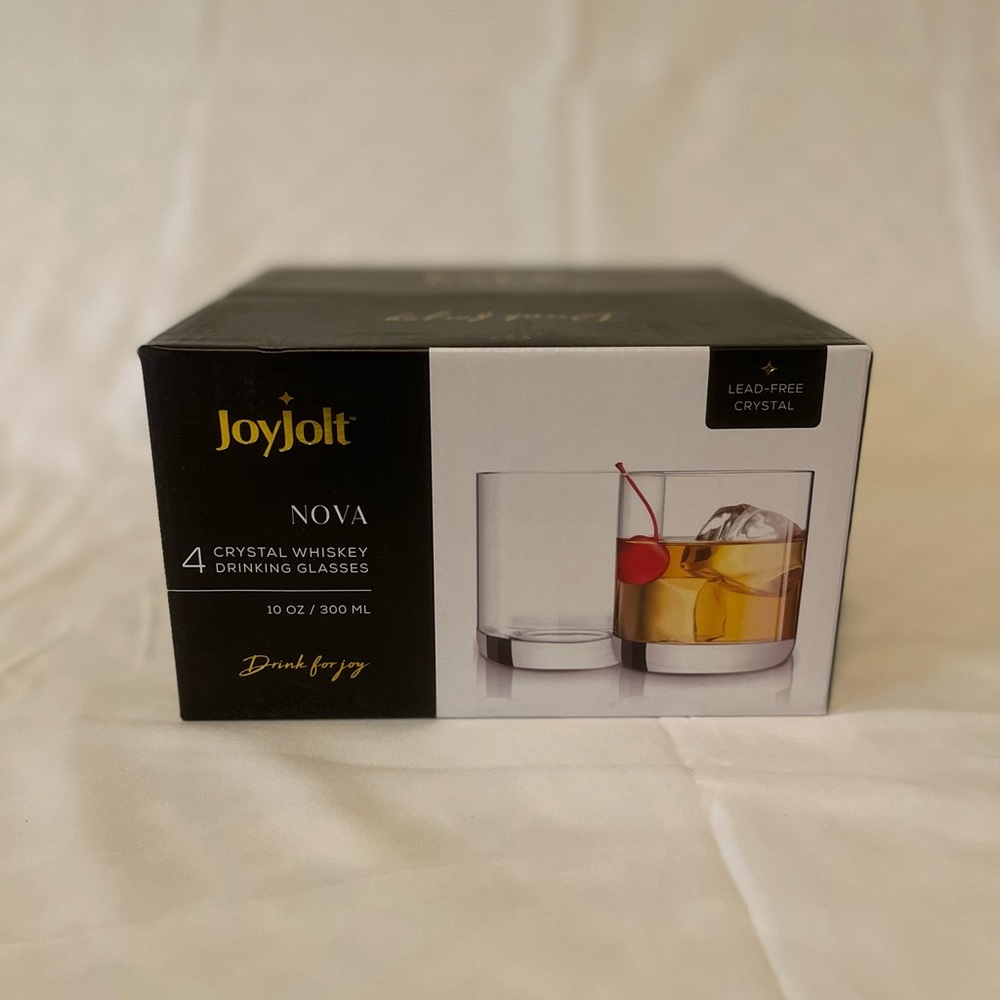 JoyJolt Nova Crystal Whiskey Glasses